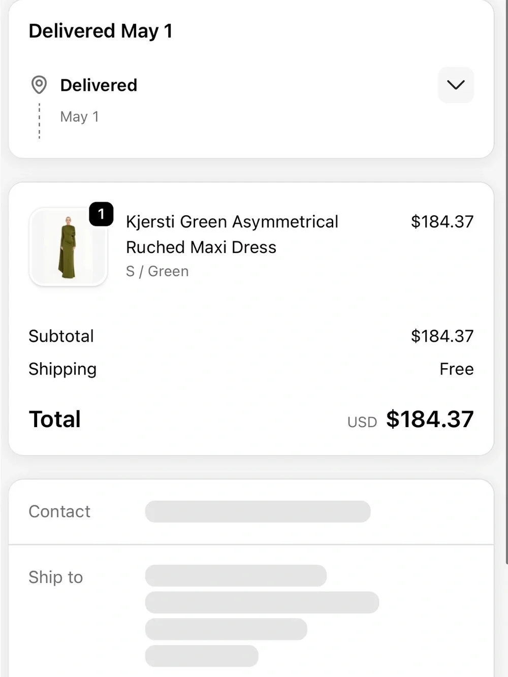 Olive Green Draped Maxi Dress with Ruched Details - Picture 5 of 5